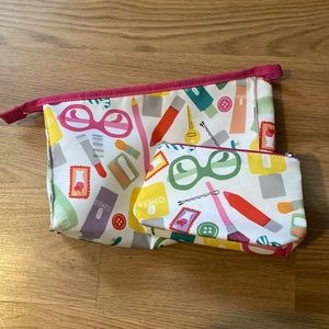 Set of two Clinique makeup bags